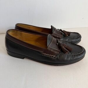 Cole Haan Tassel Loafers 10.5 Black Brown Leather Dress Shoes Preppy Office